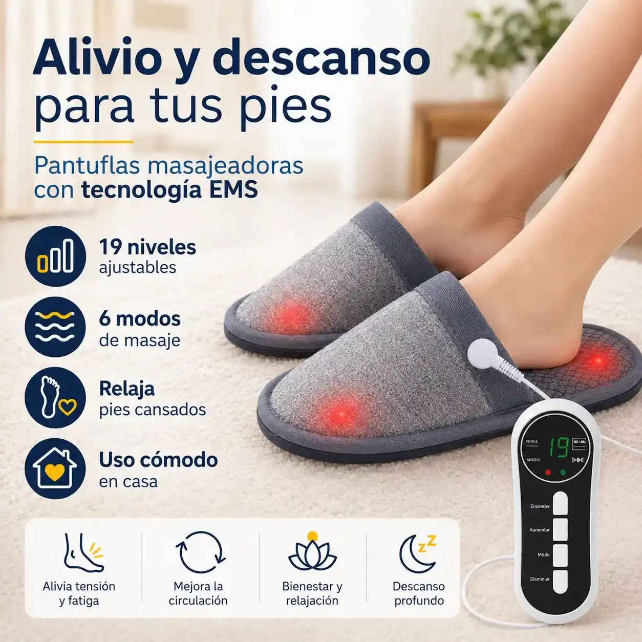 Pantuflas Masajeadora Masaje Profesional