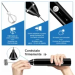 Batidor Espumador Doble Cabezal Recargab