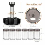 Organizador De Especias 6 Frascos Y Base