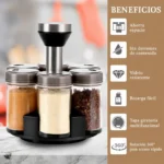 Organizador De Especias 6 Frascos Y Base