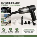 Mini Aspiradora Sopladora 3 en 1 Recargable
