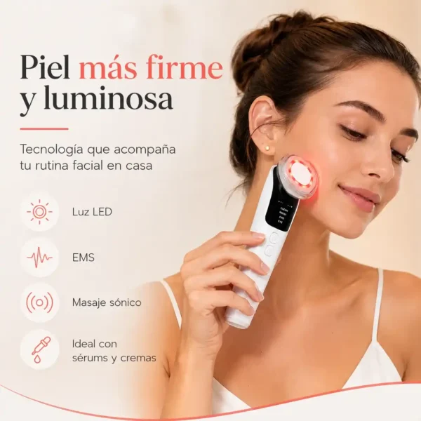 Masajeador Facial Multifuncional LED EMS | Limpia, hidrata y revitaliza tu piel