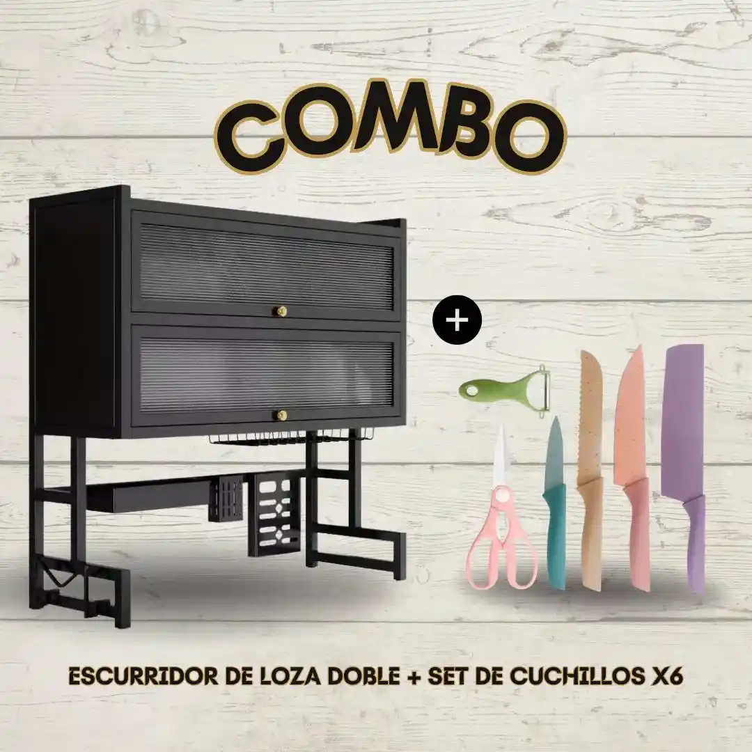 Combo Escurridor De Loza Cuchillos