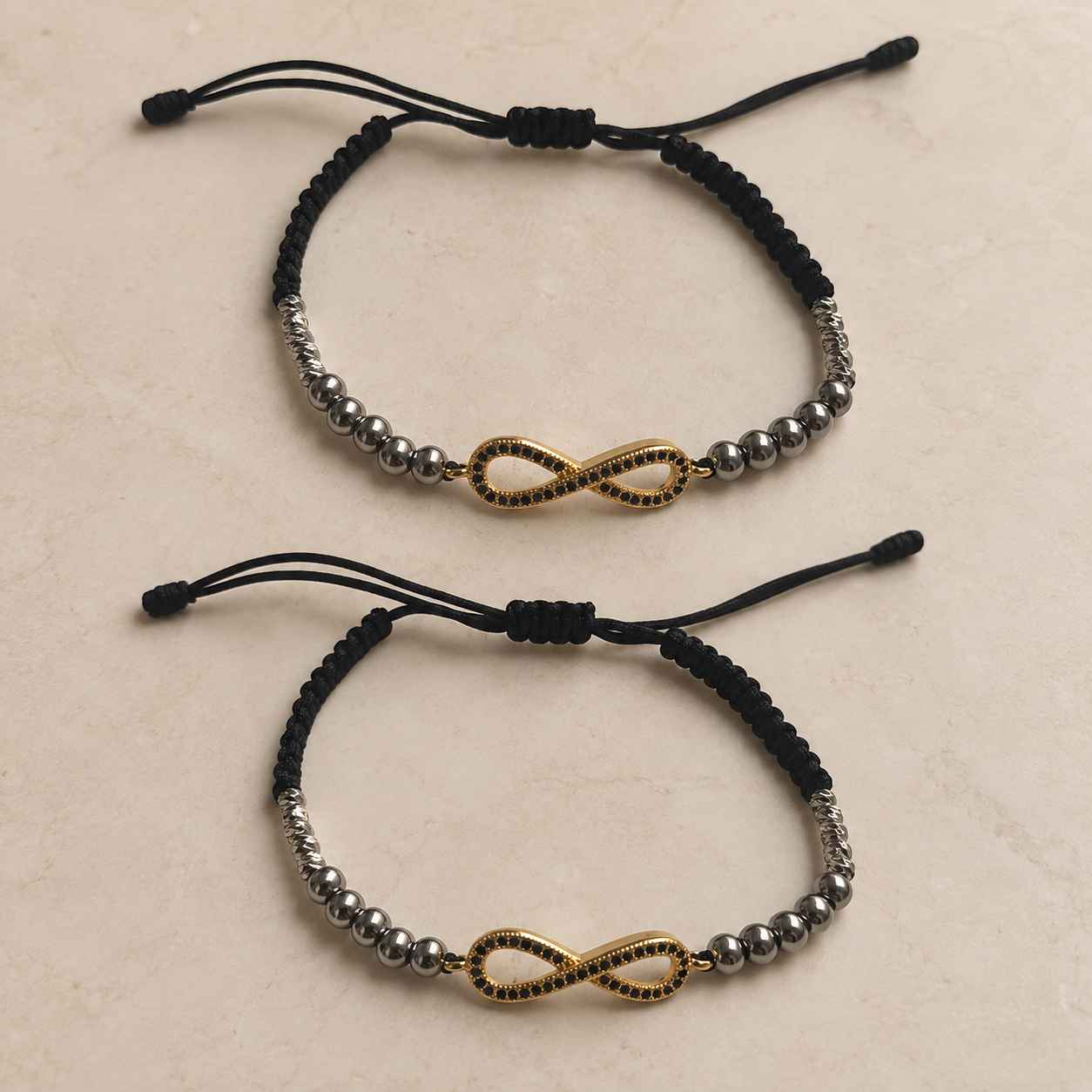 Combo x2 Manillas Infinito Noir Deluxe para Pareja 1